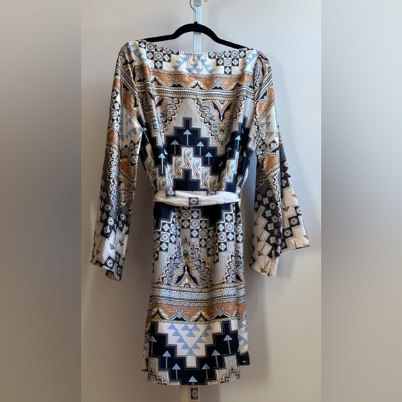 NWT MISA Twiggy Mini Dress Sz M Alhambra Mosaic Satin - Picture 8 of 12